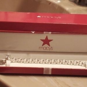 925 silver chain bracelet with heart made in Italy